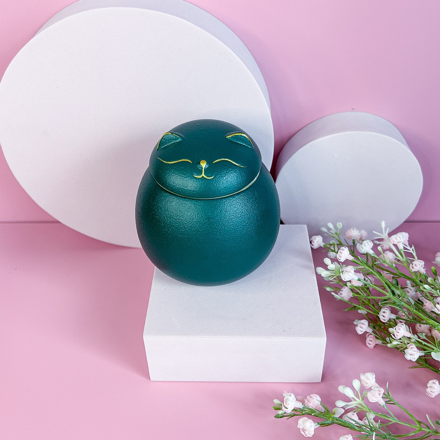Happy Cat Teal Candle - Vanilla
