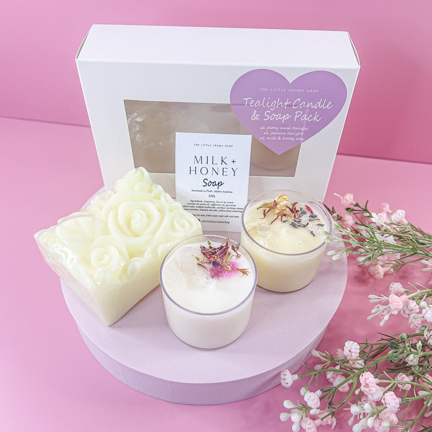 Tealight Candle & Soap Pack - Floral