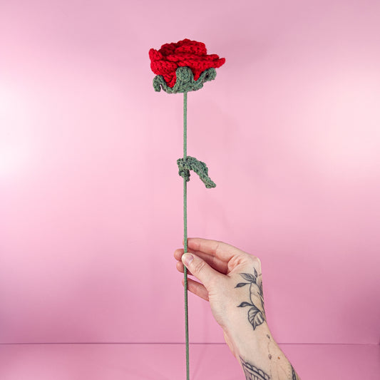 Crotchet Red Rose