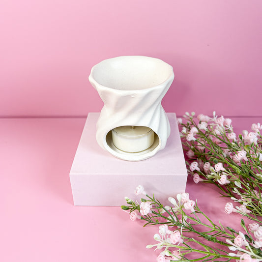 Mini White Twist Wax Melt Burner