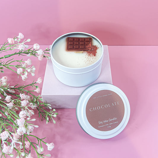 Chocolate Tin Candle (White)