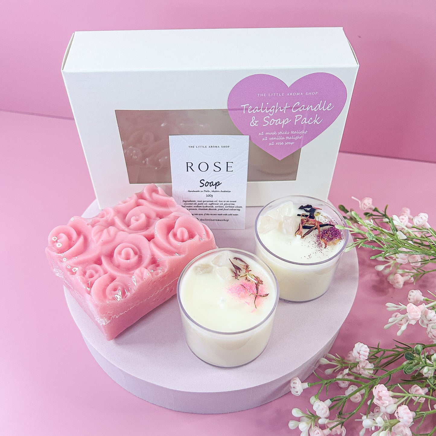 Tealight Candle & Soap Pack - Love